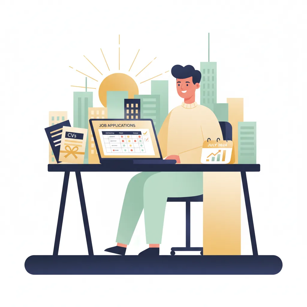 A GradIRL illustration for the Job Tracker Spreadsheet